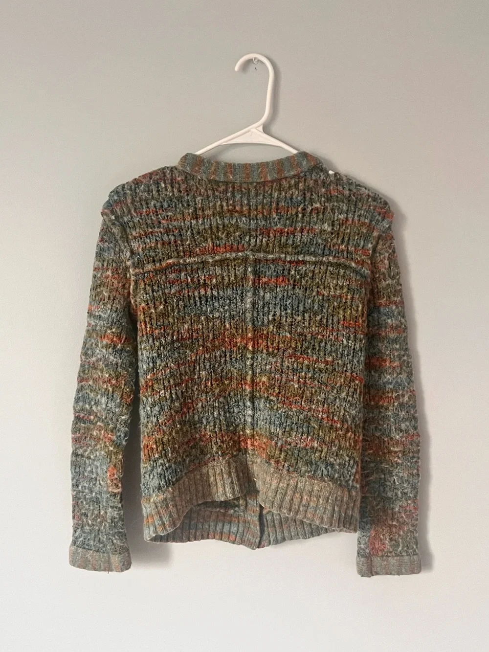 Free People Multicolor Knit Cardigan - Olive, Rust, Cream